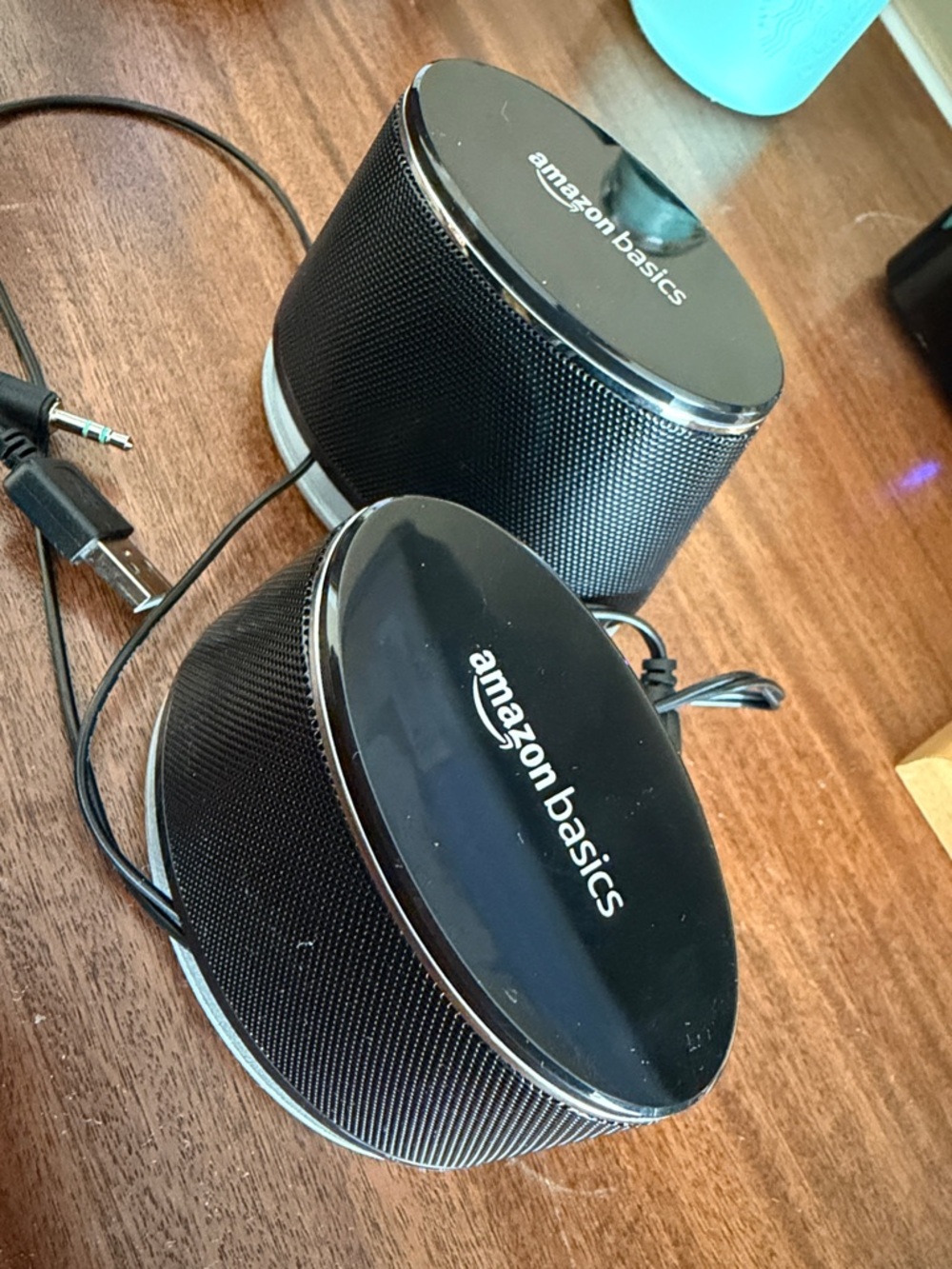 Amazon Basics Black Portable USB PC Speakers (Pair)